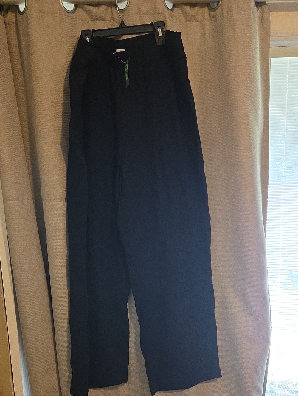 Women's Gauze Black Straight-Leg Pants